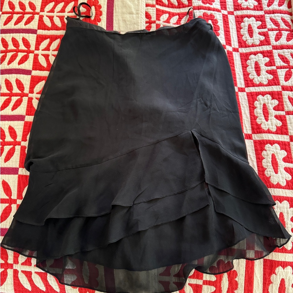 Vivienne Tam Ruffled Silk Skirt